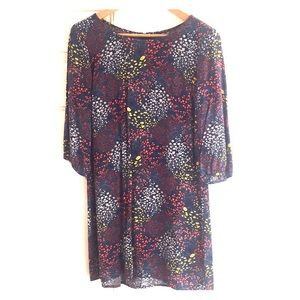 Old Navy blue floral print swing mini dress